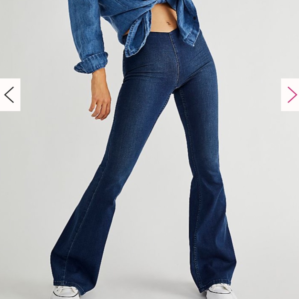 Free People 26R Penny Pull Up Flare Jeans
